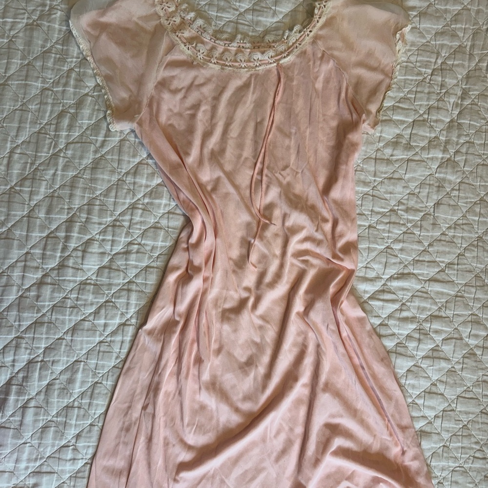 Vintage Louis Jean Model Lingerie Nightgown Coquette Lace Soft Girl Cottage Core